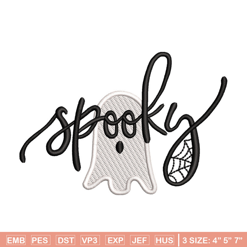 Spooky ghost embroidery design, Spooky embroidery, Emb design, Embroidery shirt, Embroidery file, Digital download.jpg