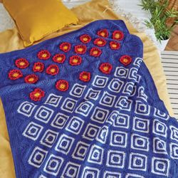 Flower Blanket Crochet pattern PDF