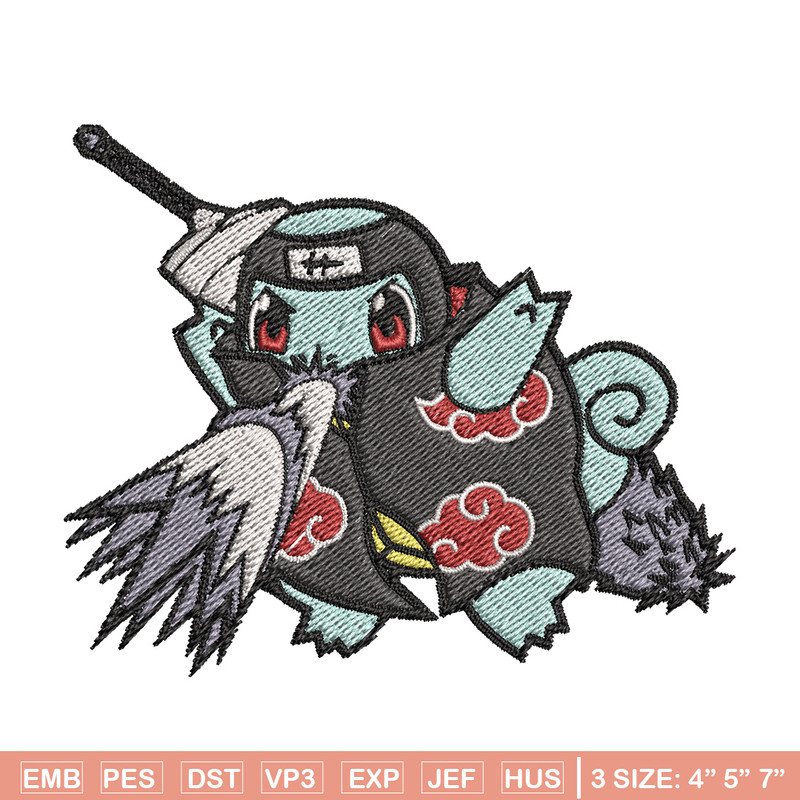 Squirtle kisame embroidery design, Pokemon embroidery, Anime design, Embroidery file, Digital download, Embroidery shirt.jpg