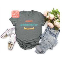 aunt godmother legend shirt for aunt, retro godmother gift for baptism, cute godmother gift from goddaughter, godmother
