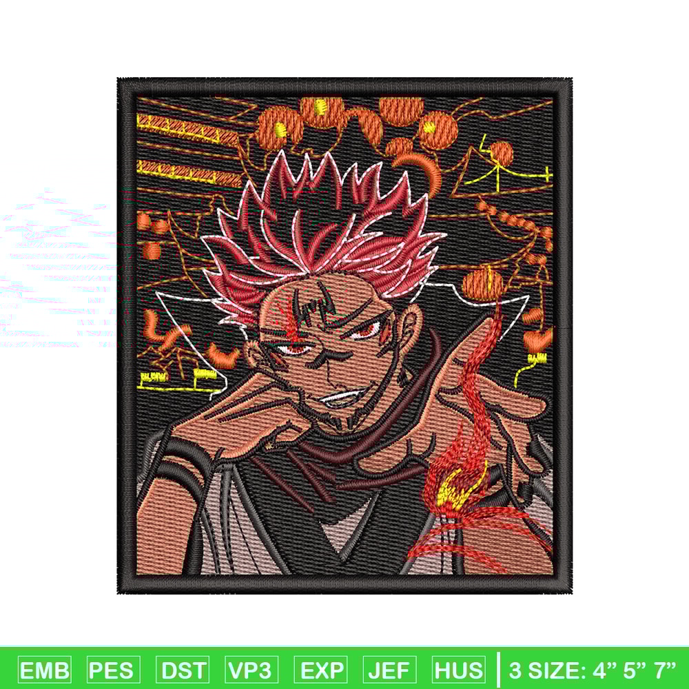 Sukuna frame embroidery design, Sukuna embroidery, Embroidery shirt, Embroidery file, Anime design, Digital download.jpg