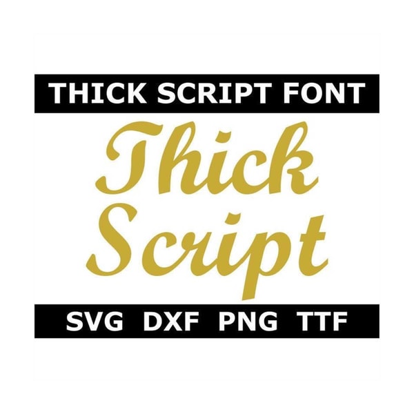 Script Font SVG TTF, Fancy Script Font Alphabet, Thick Scri | Inspire ...