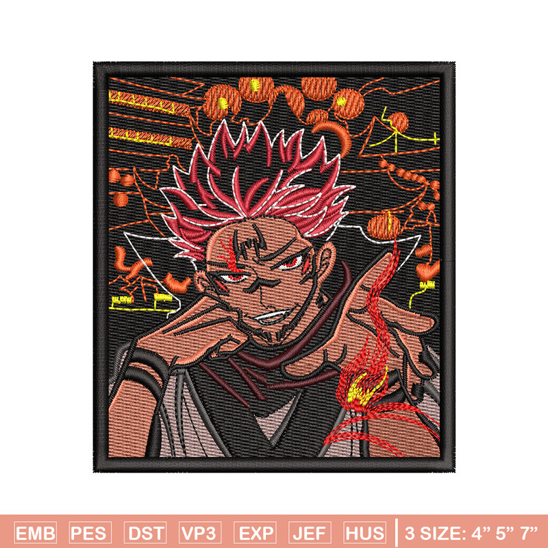 Sukuna frame embroidery design, Sukuna embroidery, Embroidery shirt, Embroidery file, Anime design, Digital download.jpg