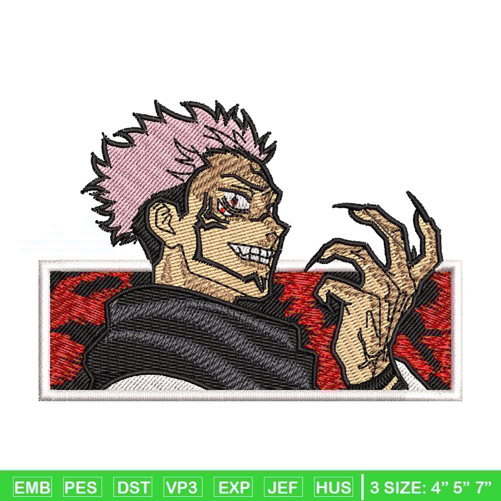 Sukuna red embroidery design, Sukuna embroidery, Embroidery shirt, Embroidery file, Anime design, Digital download.jpg