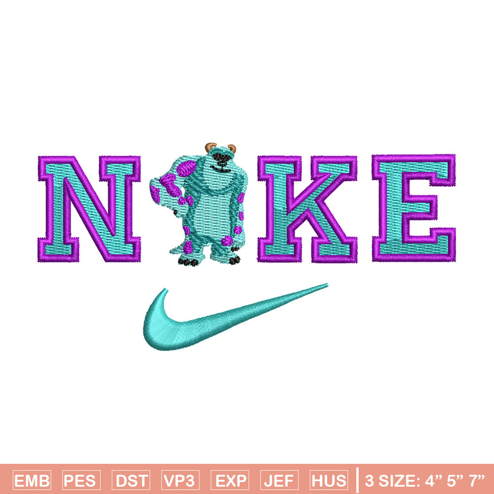 Sullivan x nike embroidery design, Disney embroidery, Embroidery file, Embroidery shirt, Nike design, Digital download.jpg