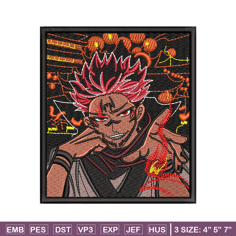 Sukuna frame embroidery design, Sukuna embroidery, Embroidery shirt, Embroidery file, Anime design, Digital download.jpg