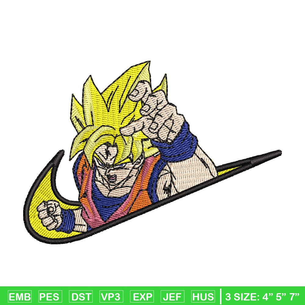 Swoosh goku embroidery design, Dragonball embroidery, Anime design, Embroidery file, Embroidery shirt, Digital download.jpg
