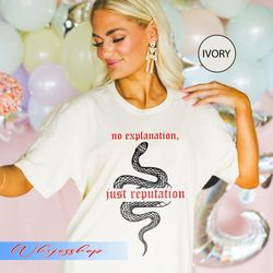 rep no explanation shirt, reputation albumn shirt, reputation snake taylor shirt, swiftie eras merch