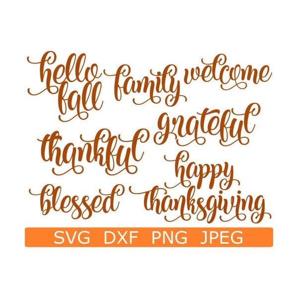 Fall Script Svg Fall Script Fancy Words SVG, Word Art SVG, Thanksgiving, Dig - Inspire ...