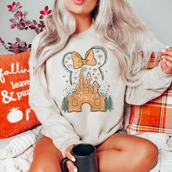 vintage disney gingerbread castle shirt, retro minnie christmas castle shirt, disney christmas family shirt, disney chri