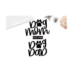 dog mom svg, dog dad svg, dog lover svg, paw print svg, fur mom svg, fur dad svg, hand lettered svg, dog cut file, svg f