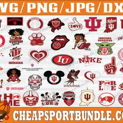 bundle 42 files indiana hoosiers team svg, indiana hoosiers svg, ncaa teams svg, ncaa svg, png, dxf, eps