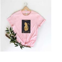 the cat tarot card t-shirt, cottage core witchy aesthetic, botanical oversized t-shirt, cute cat mom tee, trendy crazy c