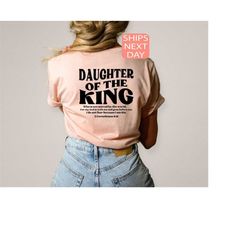 daughter of the king shirt, christian based shirts, aesthetic bible verse hoodies for women, trendy inspiring religious