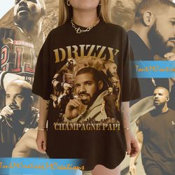 vintage drake shirt, drake champagne papi shirt, vintage 90s bootleg shirt, rapper drake shirt