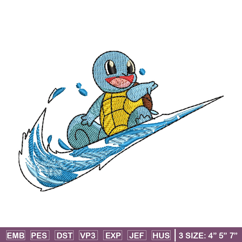 Swoosh squirtle embroidery design, Pokemon embroidery,Anime design,Embroidery file, Embroidery shirt, Digital download.jpg