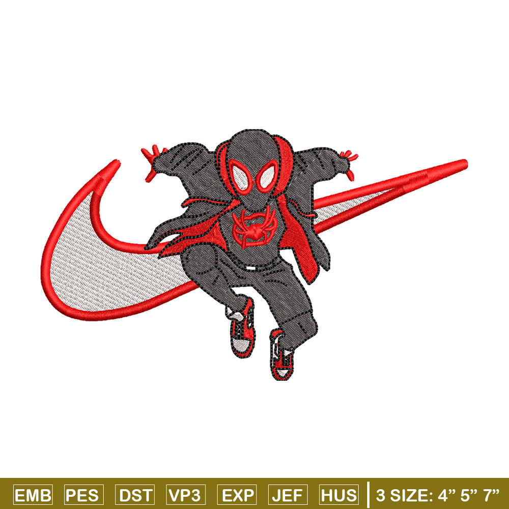 Nike Black Spiderman embroidery design, Black Spiderman embroidery, Nike design, movie design, Digital download.jpg