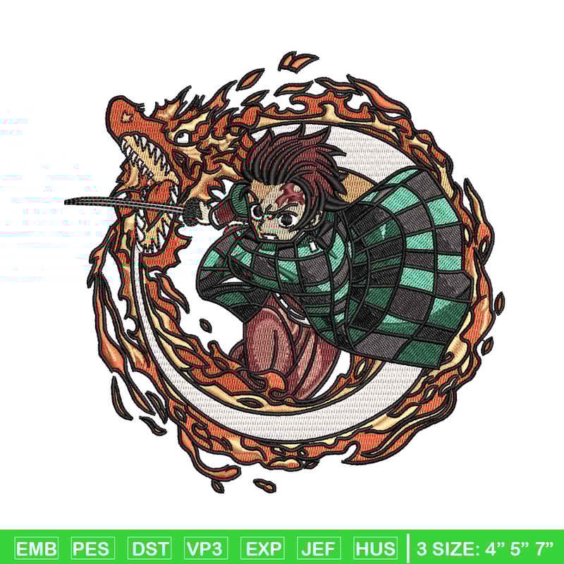 Tanjiro fire embroidery design, Tanjiro embroidery, Anime design, Embroidery shirt, Embroidery file, Digital download.jpg