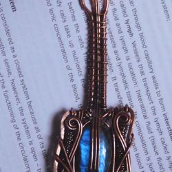 Beautiful Labradorite Guitar Gemstone Copper Wire Wrapped Pendant, Personalized Gift, Birthday Gift, Christmas Gift