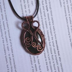 copper pendant copper wire wrapped pendant copper jewelry, designer pendant, gift for her mother, birthday gift for her