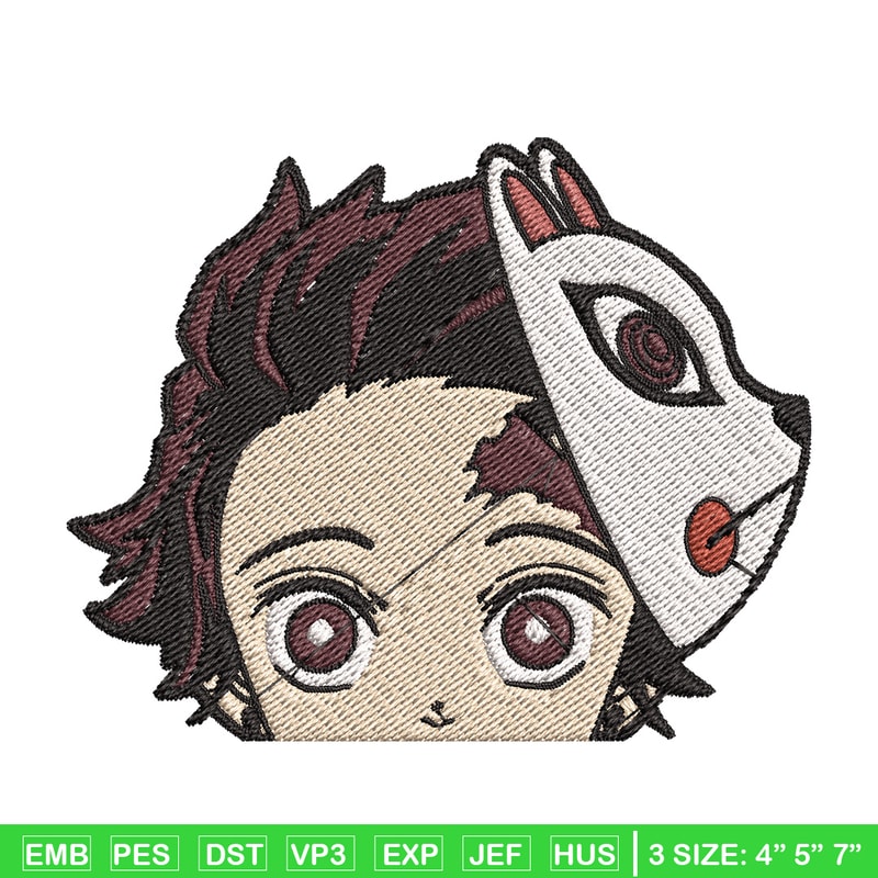 Tanjiro mask embroidery design, Tanjiro embroidery, Anime design, Embroidery shirt, Embroidery file,Digital download.jpg