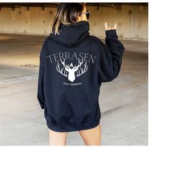 throne of glass hoodie, acotar hoodie, terrasen hoodie, acotar velaris sweatshirt, sarah j maas sweater, night court swe