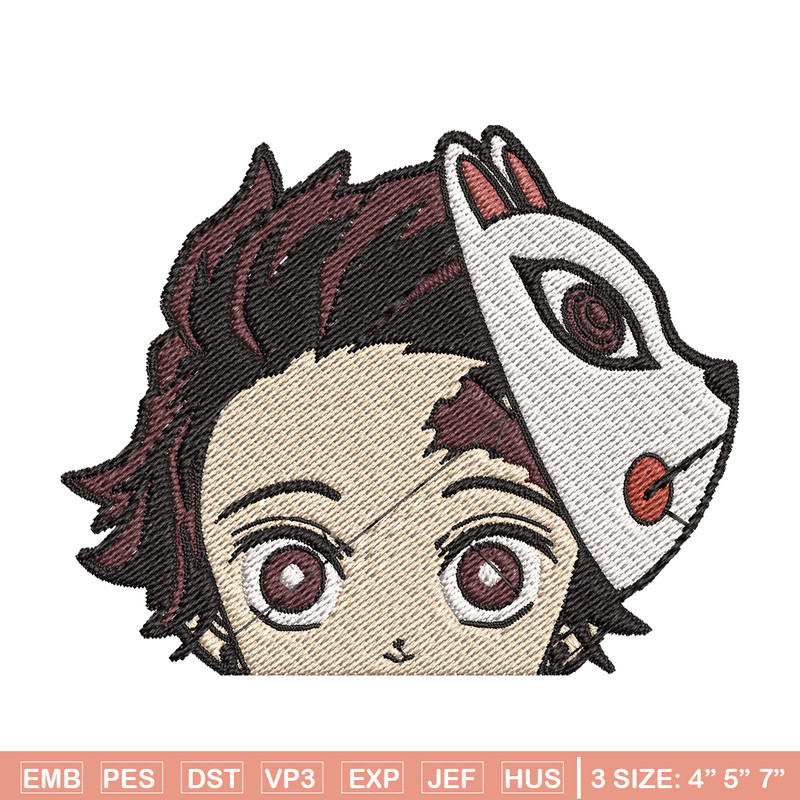 Tanjiro mask embroidery design, Tanjiro embroidery, Anime design, Embroidery shirt, Embroidery file,Digital download.jpg