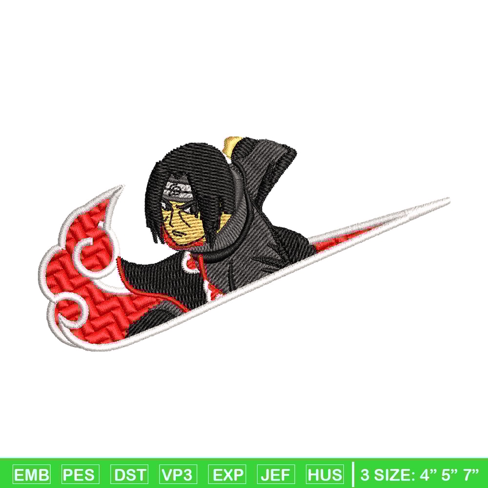 Nike Itachi embroidery design, Naruto embroidery, Nike design, anime design, anime shirt, Digital download.jpg