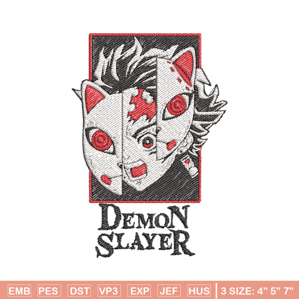 Tanjiro mask embroidery design, Tanjiro embroidery, Embroidery shirt, Embroidery file, Anime design, Digital download.jpg