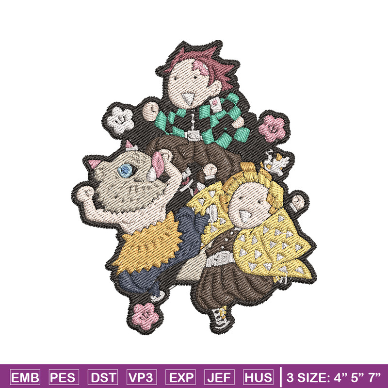 Tanjiro friends embroidery design, Tanjiro embroidery, Embroidery shirt, Embroidery file, Anime design, Digital download.jpg