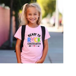 cute kindergarten shirt, kids school shirt, back to school gift, ready to rock kindergarten shirt, first day of school s