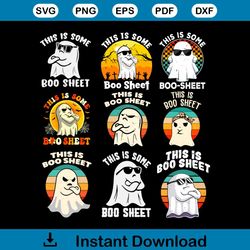 funny ghost halloween this is boo sheet svg bundle