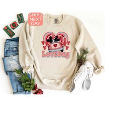 retro mickey minnie, love bug valentine sweatshirt, retro disney valentine sweatshirt, valentine's day shirt, gift for l
