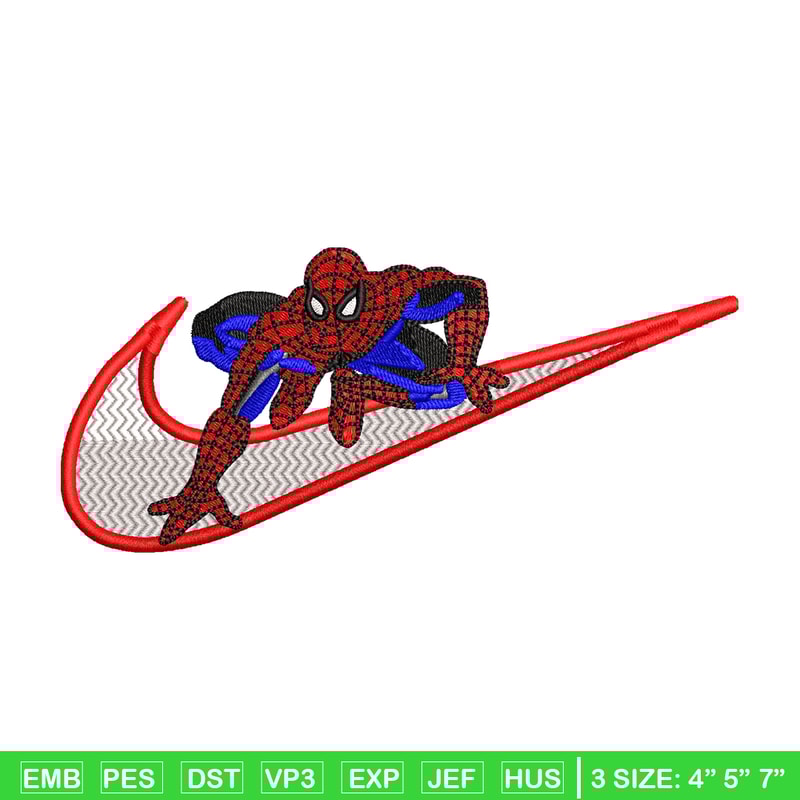 Nike Spiderman Logo embroidery design, Spiderman embroidery, Nike design, movie design, movie shirt, Digital download.jpg