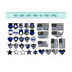 thin blue line svg, police svg, police badge svg, american flag svg, blue lives matter svg, svg files for cricut, silhou