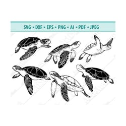 turtle svg, sea turtle svg, tortoise svg, aquatic svg, reptile svg, animal svg, turtle clipart, svg cut file, silhouette