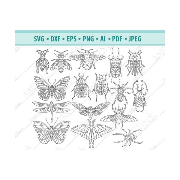 Insects Svg, Linear insects, Silhouette of insects, SVG Cut | Inspire ...