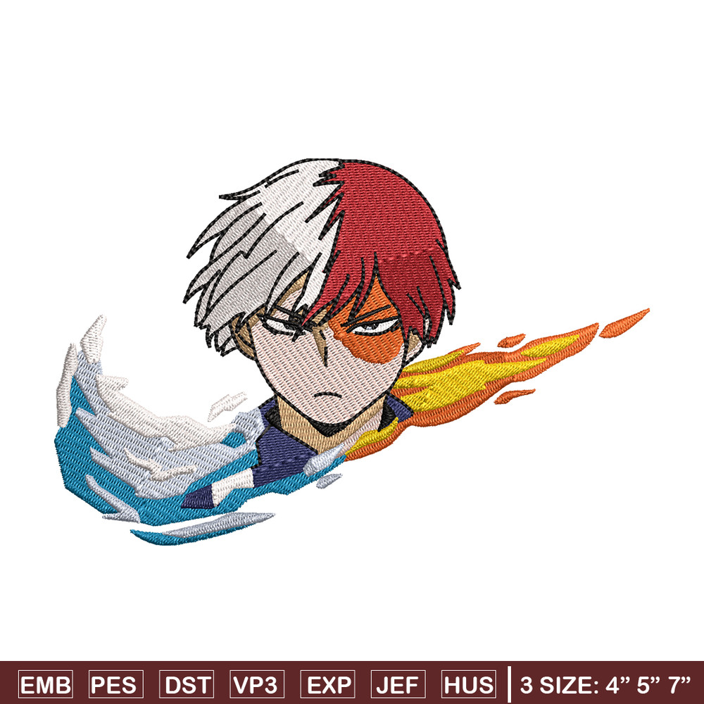 Nike x Todoroki embroidery design, My hero academia embroidery, Nike design, anime design, anime shirt, Digital download.jpg