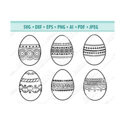 easter eggs svg, easter svg file, easter eggs cutting file, easter eggs clipart, ornate eggs svg, egg hunt svg, silhouet
