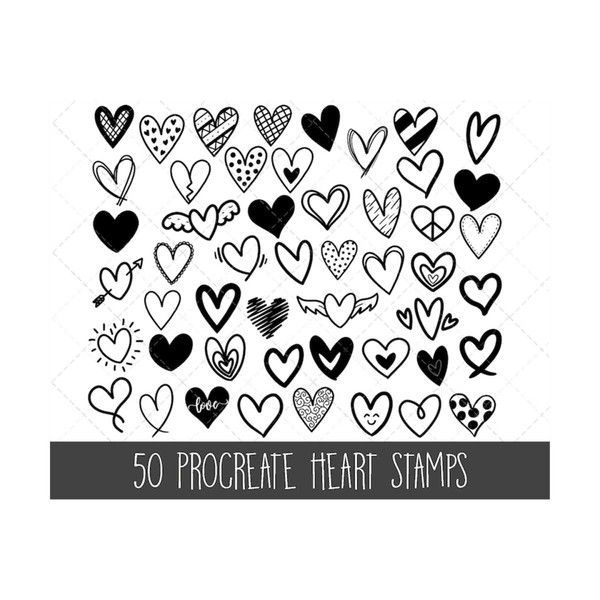 Procreate Heart Stamps, Procreate Valentines stamps, Procrea - Inspire  Uplift