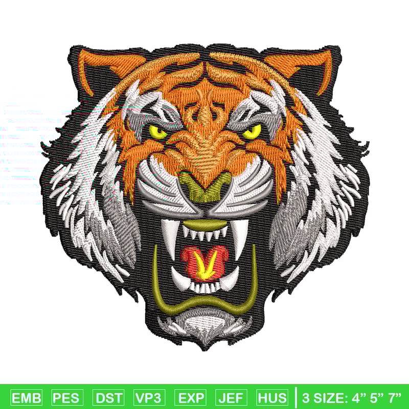 Tiger face embroidery design, Tiger embroidery, Embroidery file, Embroidery shirt, Emb design, Digital download.jpg