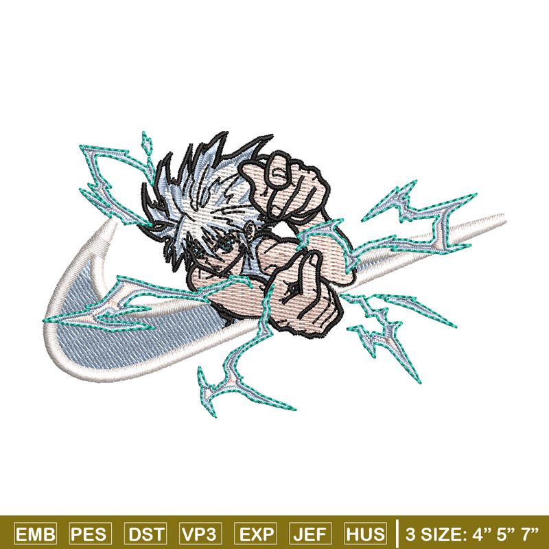 Nike Zoldyck Killua embroidery design, Hunter x hunter embroidery, nike design, embroidery file, Digital download.jpg