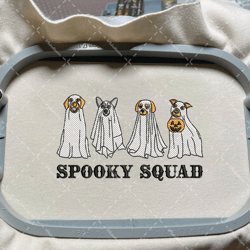 retro ghost spooky embroidery file, ghost dog embroidery file, spooky halloween embroidery design, embroidery design