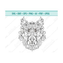 zentangle wolf svg / mandala wolf svg / wolf for cricut / zentangle for cricut / wolf cricut design / intricate svg file