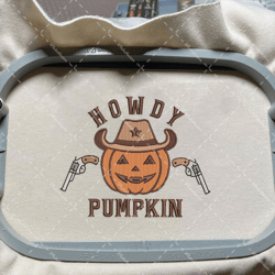 Howdy Pumpkin Embroidery Machine Design, Vintage Cowboy Embroidery Design, Western Pumpkin Embroidery Design