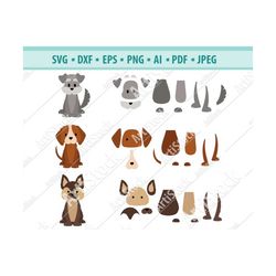 dog svg bundle, dog constructor svg, puppy face svg, cute dog svg, domestic animals svg, pets svg, dog vinyl file, pet l