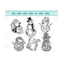 snowman svg, swirly snowman svg, flourish snowman svg, christmas svg, christmas snowman clipart, let it snow svg, vector