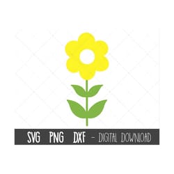 spring flower svg, flower svg, yellow flower png, flower clipart, spring clipart, floral svg, floral clipart, cricut sil