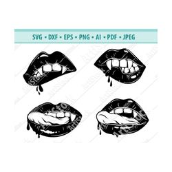 vampire lips svg, halloween svg, blood lips svg, vampire fangs svg, dripping vampire lips svg, vampire teeth svg, horror