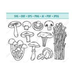 mushrooms svg, mushroom clipart, cooking svg, mushrooms cut file, edible mushrooms svg, healthy food svg, vegetable svg,